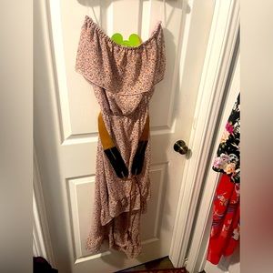 Strapless hi lo dress